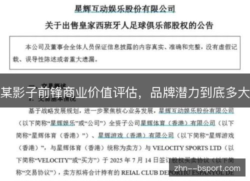某影子前锋商业价值评估,品牌潜力到底多大 某影子前锋商业价值评估,品牌潜力到底多大